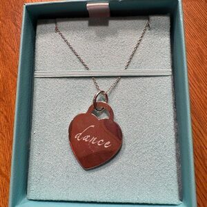 Return to Tiffany Heart Tag Pendant - Engraved ‘dance’ Silver Necklace